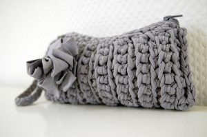 Tshirt Crochet Bags Grey Crochet Clutch Buubok