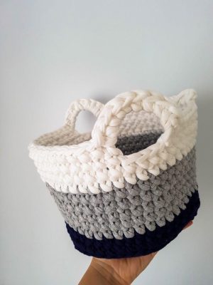 Tshirt Crochet Basket A Free Crochet Toy Basket Pattern Using T Shirt Yarn