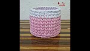 Tshirt Crochet Basket How To Crochet Round Basket Tshirt Yarn