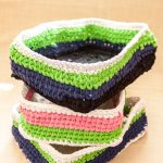 Tshirt Crochet Projects Organize Your Laundry Room Rectangular Basket Crochet Pattern Using