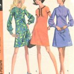 Vintage Sewing Patterns 1960s Mod Empire Dress Pattern Mccalls 2127 Three Cute Styles Bust
