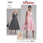 Vintage Sewing Patterns Simplicity 8592 Misses And Womens Vintage Dress