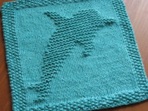 Washcloth Knitting Pattern Dishcloth One Crafty Mama Dolphin Dishcloth