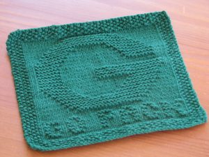 Washcloth Knitting Pattern Dishcloth One Crafty Mama Go Pack Green Bay Packers Dishcloth