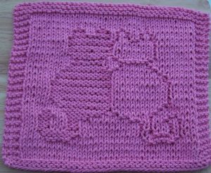 Washcloth Knitting Pattern Free Knit Dishcloth Patterns Snuggling Cats Knit Dishcloth Pattern