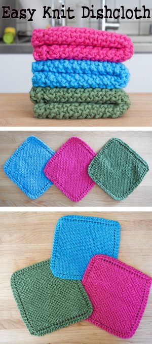 Washcloth Knitting Pattern Simple Easy Knit Dishcloth Washcloth Knitting Pinterest Knitting